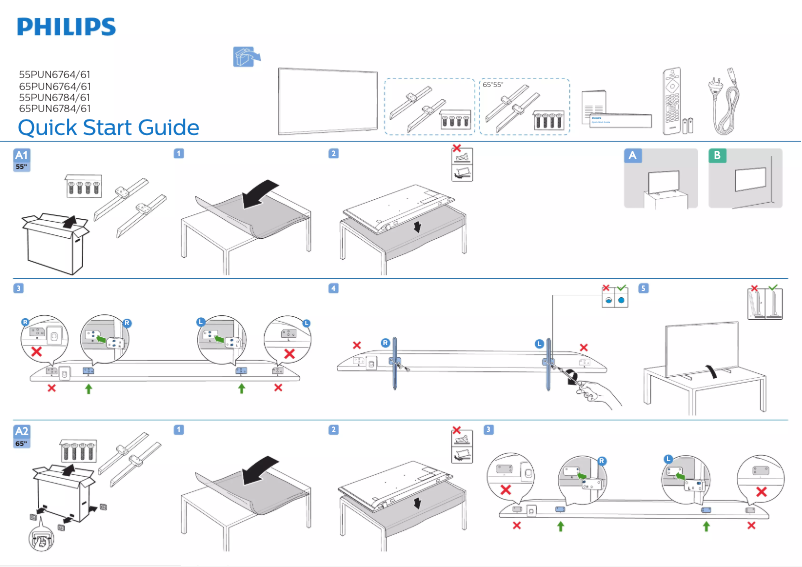 Page 1 de la notice Guide de démarrage rapide Philips 55PUN6764