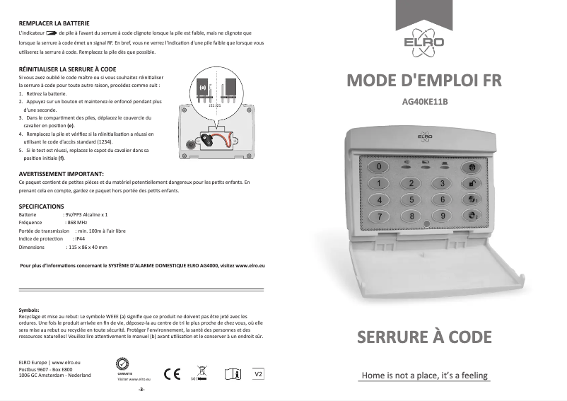 Imagen de la primera página del manual del dispositivo AG40KE11B