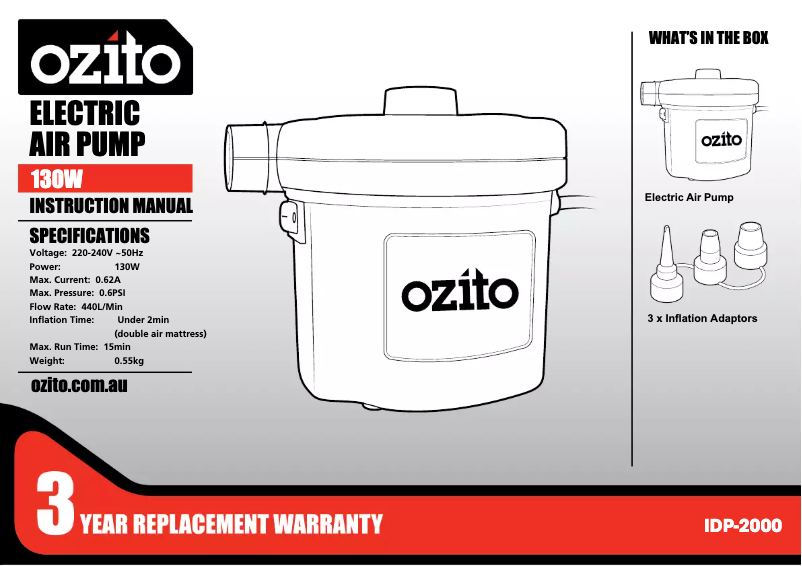 Página 1 del manual Manual de usuario Ozito IDP-2000