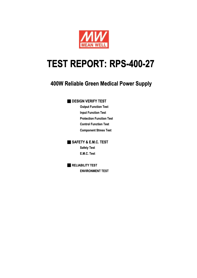 Page 1 de la notice Fiche technique Mean Well RPS-400-27