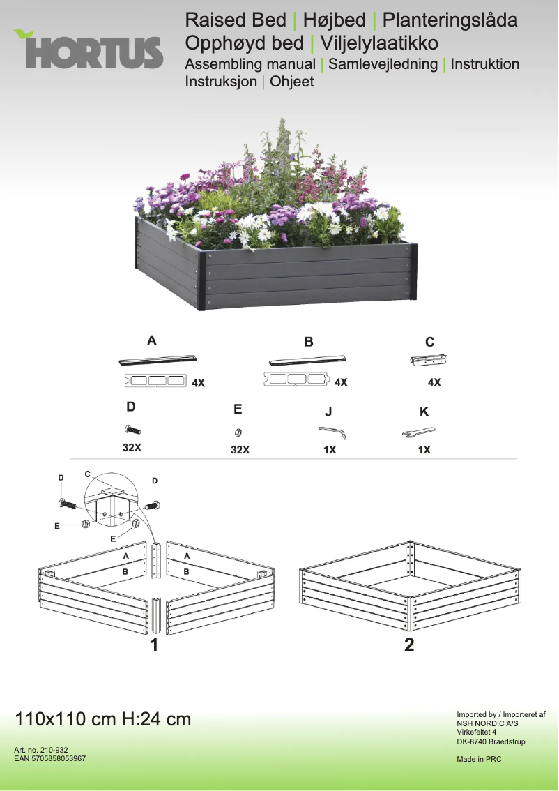 Page 1 de la notice Manuel utilisateur Hortus 210-932