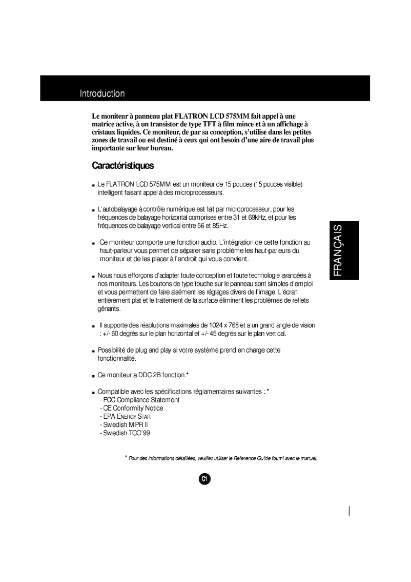 Image de la première page du manuel de l'appareil LM575E