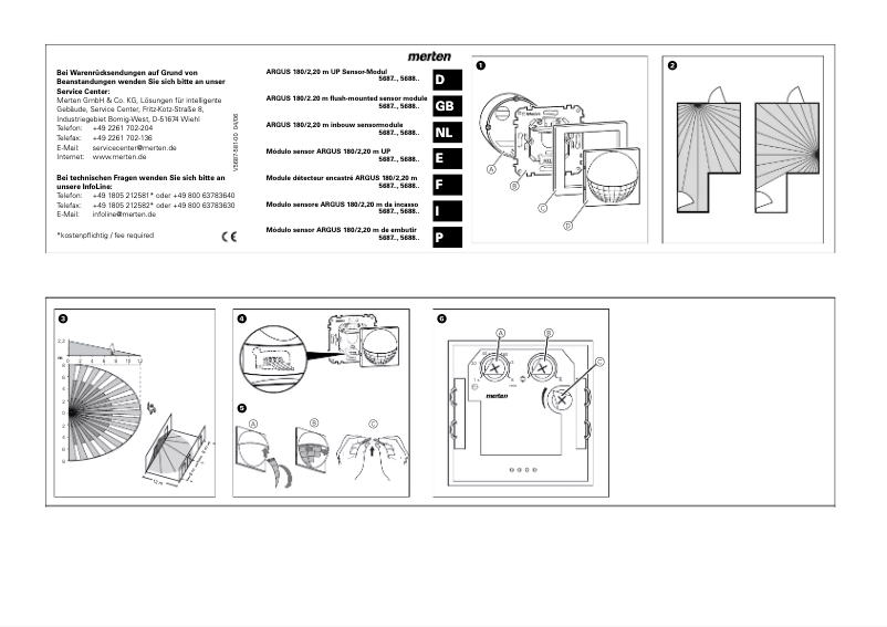 Page 1 de la notice Manuel utilisateur Merten Argus 180