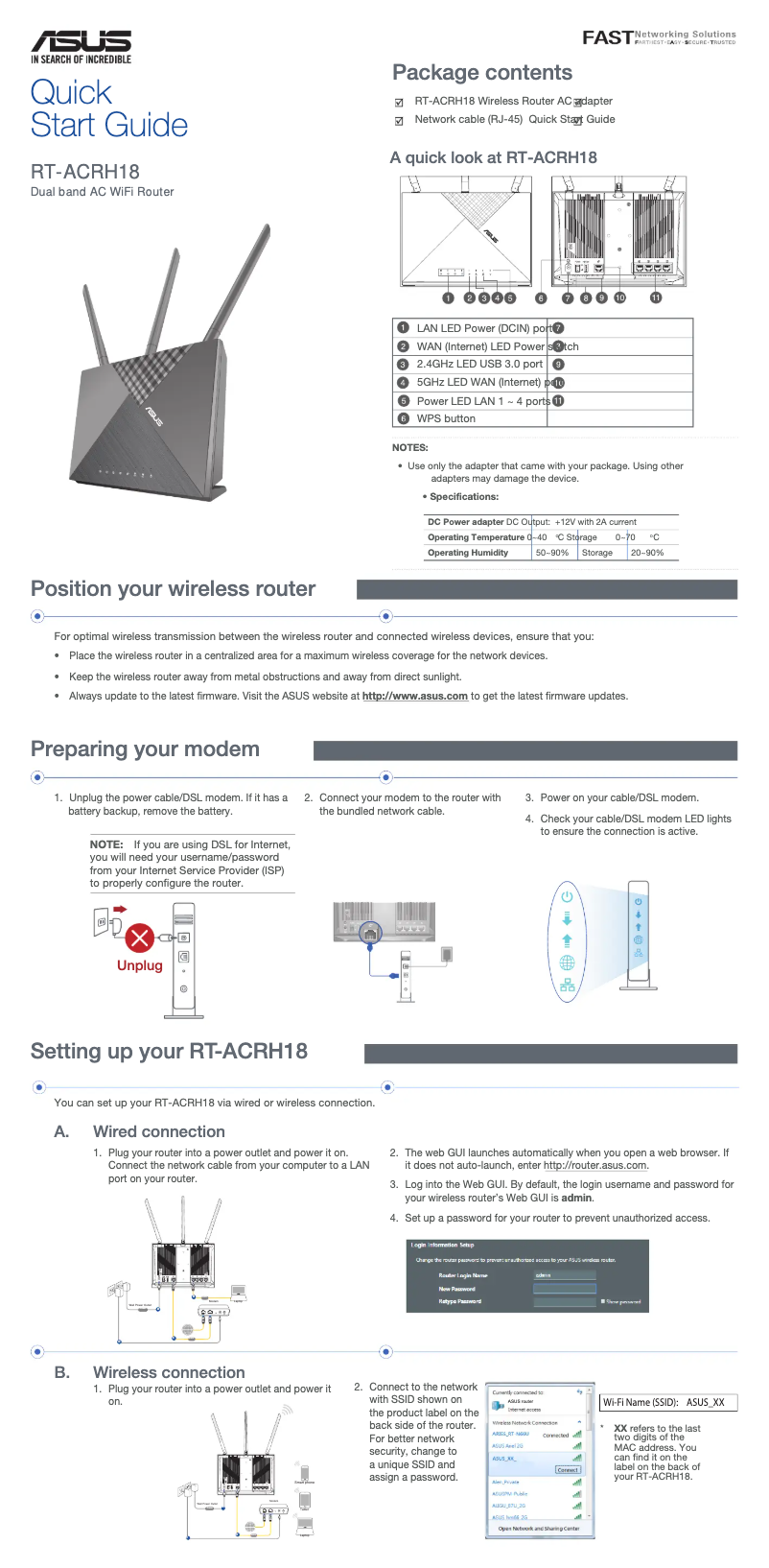 Image de la première page du manuel de l'appareil RT-ACRH18