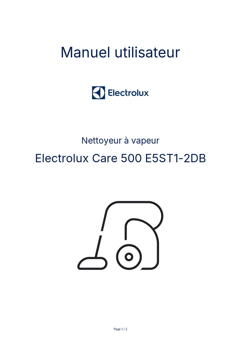 Image de la première page du manuel de l'appareil Care 500 E5ST1-2DB