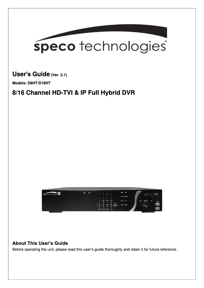 Image de la première page du manuel de l'appareil D8HT2TB