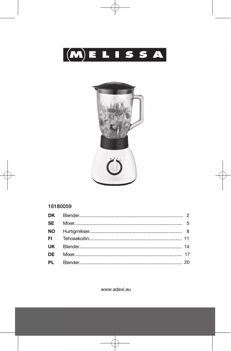 Page n°1 - Manuel utilisateur Melissa 16180059