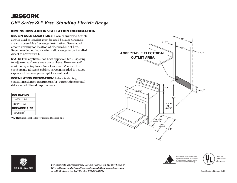 Image de la première page du manuel de l'appareil JBS60RKSS