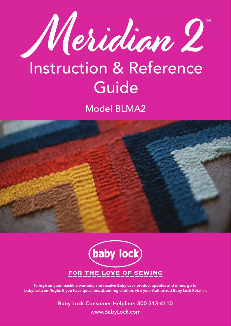 Page 1 de la notice Manuel utilisateur Baby Lock Meridian 2 BLMA2