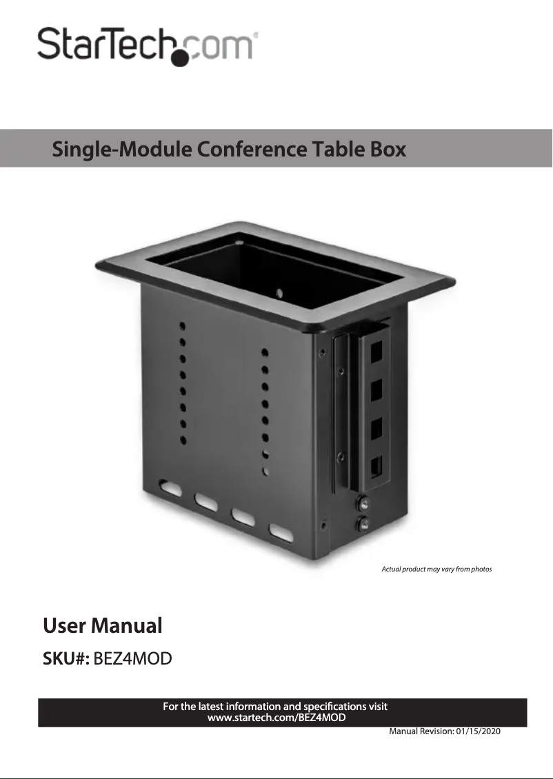 Page n°1 - Manuel utilisateur StarTech.com KITBZPOWUK