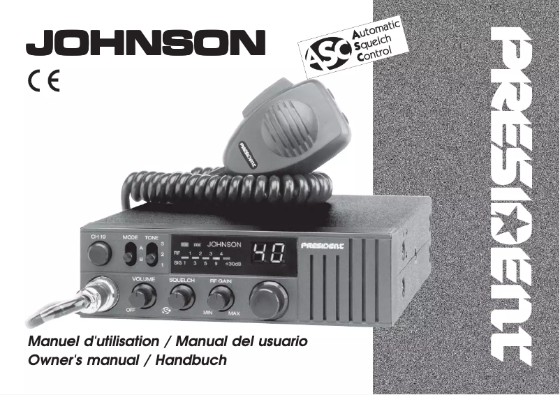 Page 1 de la notice Manuel utilisateur President Johnson