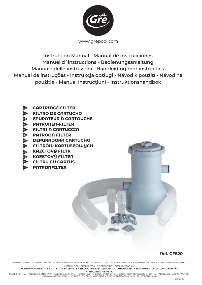 Página 1 del manual Manual de usuario Gre CFS20