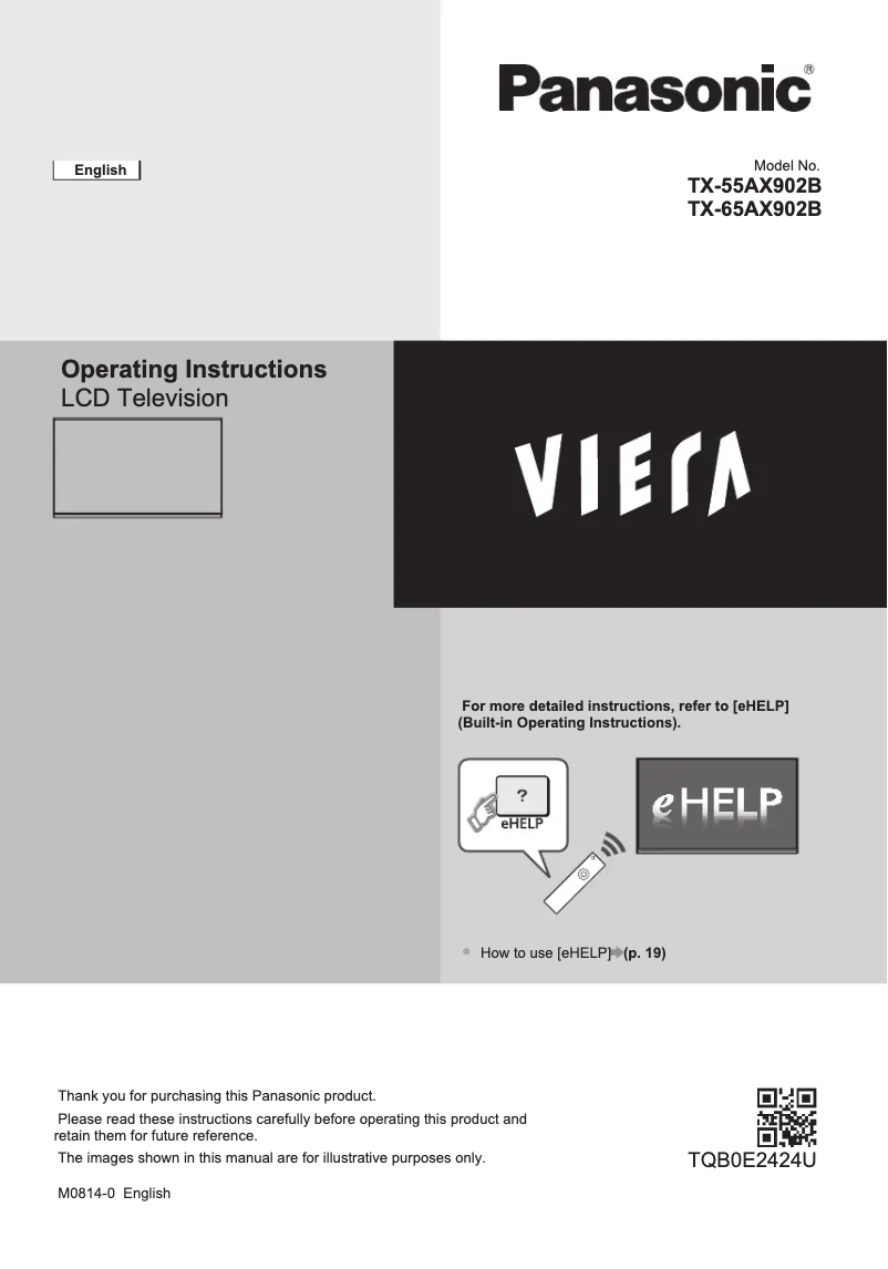 Image de la première page du manuel de l'appareil TX-55AX902B