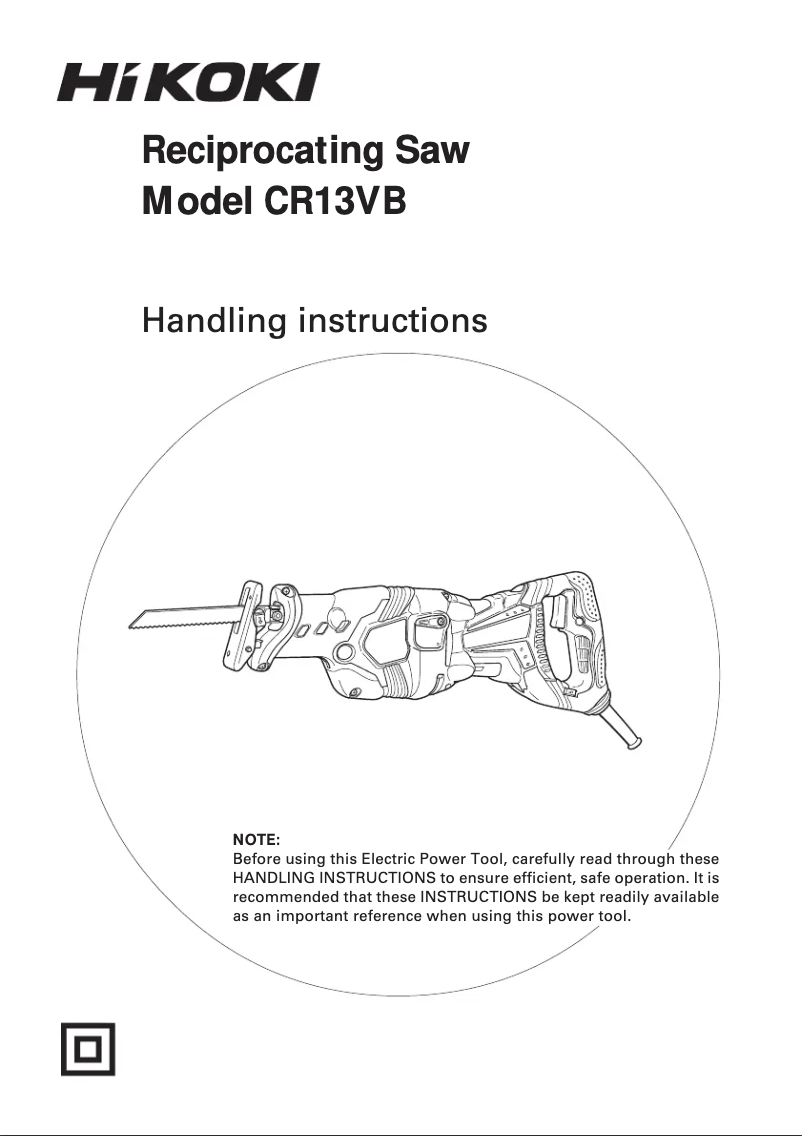 Page 1 de la notice Manuel utilisateur HiKOKI CR13VB
