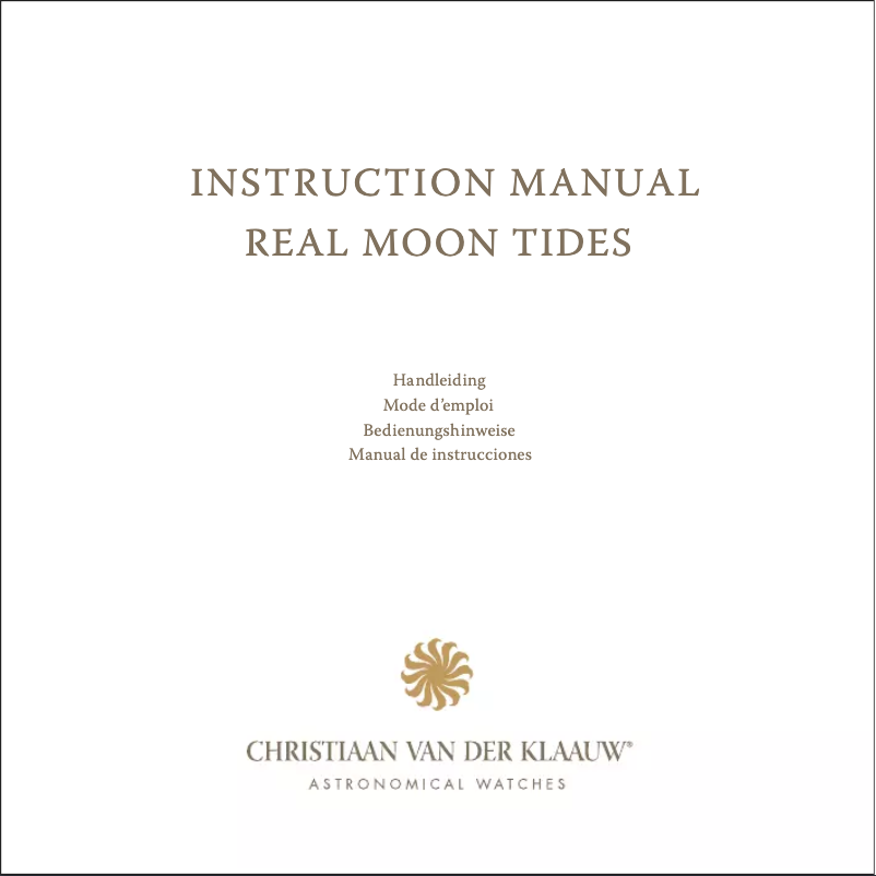 Page n°1 - Manuel utilisateur Christiaan van der Klaauw Real Moon Tides CKRS3304