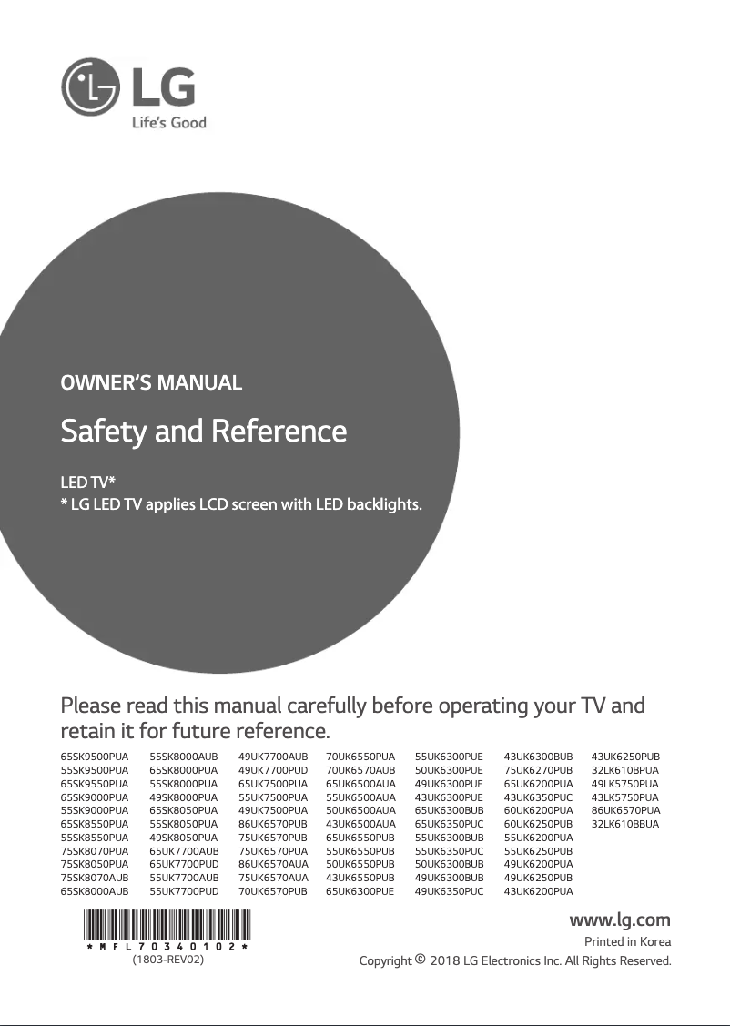 Image de la première page du manuel de l'appareil SK8000PUA