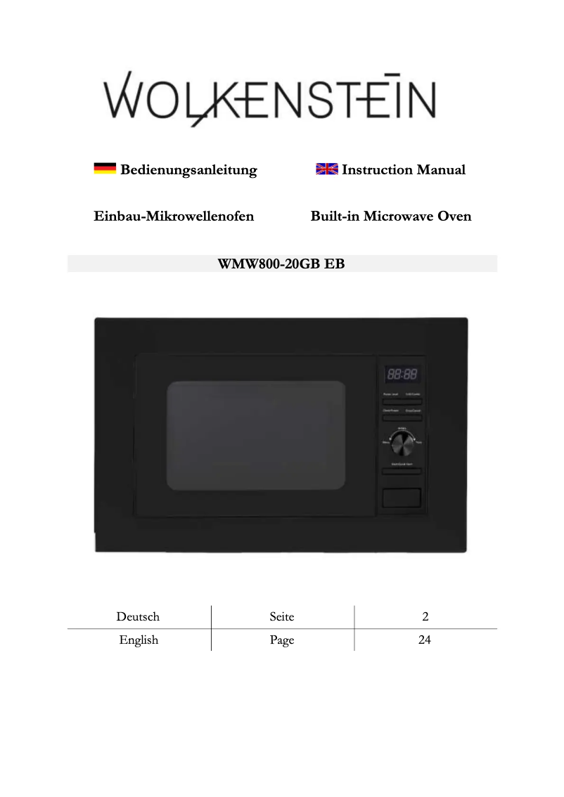 Page n°1 - Manuel utilisateur Wolkenstein WMW800-20GB EB