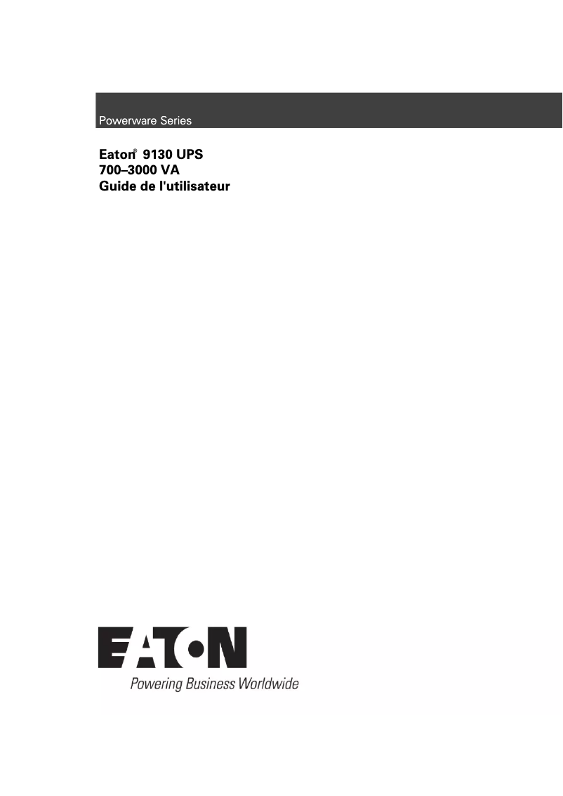 Page 1 de la notice Manuel utilisateur Eaton 9130i2000R-XL2U