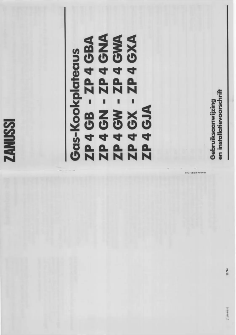 Page n°1 - Manuel utilisateur Zanussi ZP 4ga