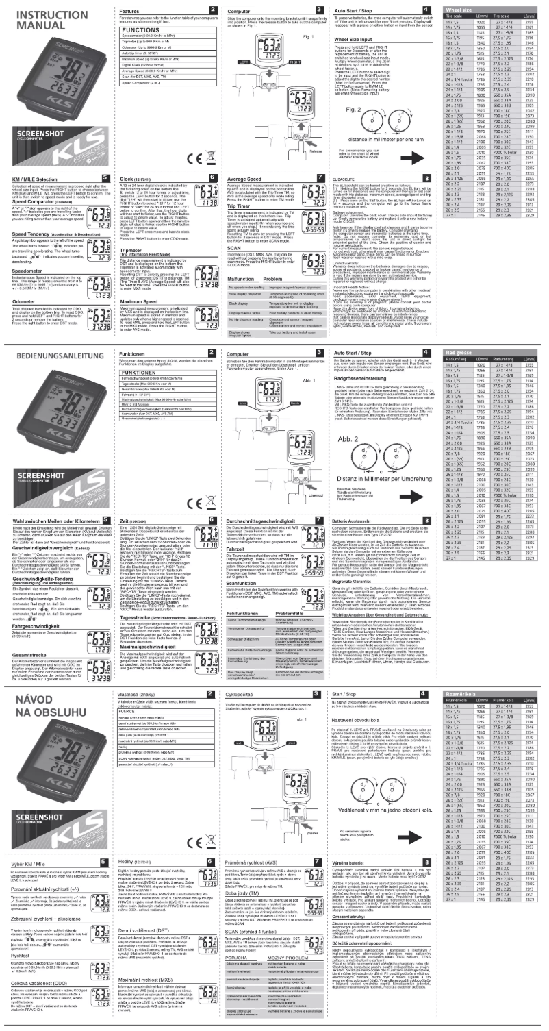 Page 1 de la notice Manuel utilisateur Kellys Screenshot