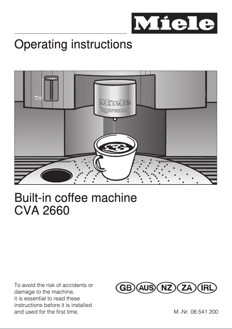 Page 1 de la notice Manuel utilisateur Miele CVA 2660