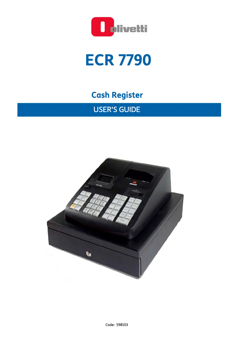 Page n°1 - Manuel utilisateur Olivetti ECR 7790