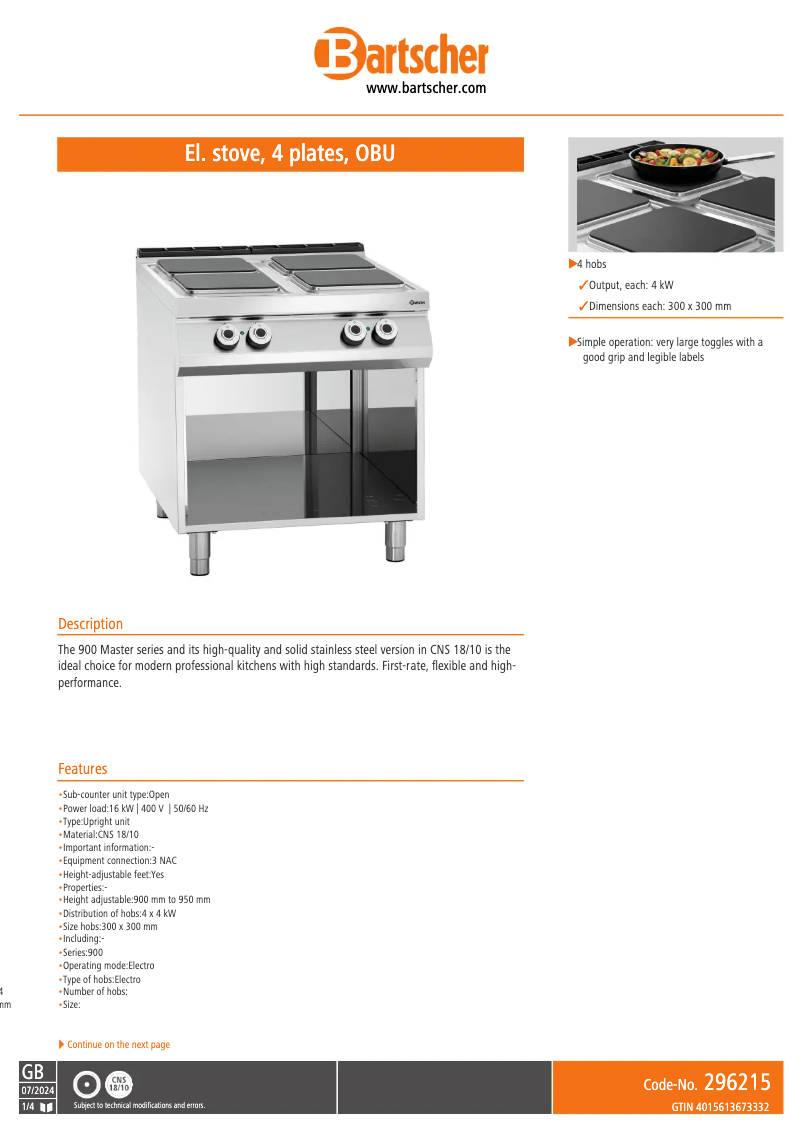 Image de la première page du manuel de l'appareil 296215