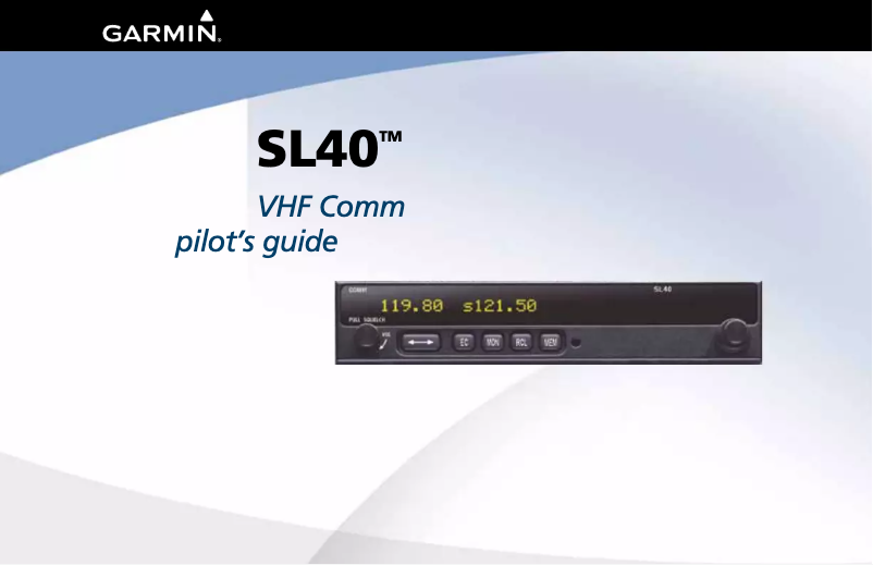 Page 1 de la notice Manuel utilisateur Garmin SL40