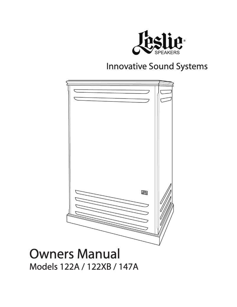 Page n°1 - Manuel utilisateur Hammond Leslie 122A