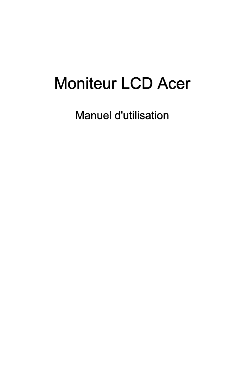 Page n°1 - Manuel utilisateur Acer X34V3