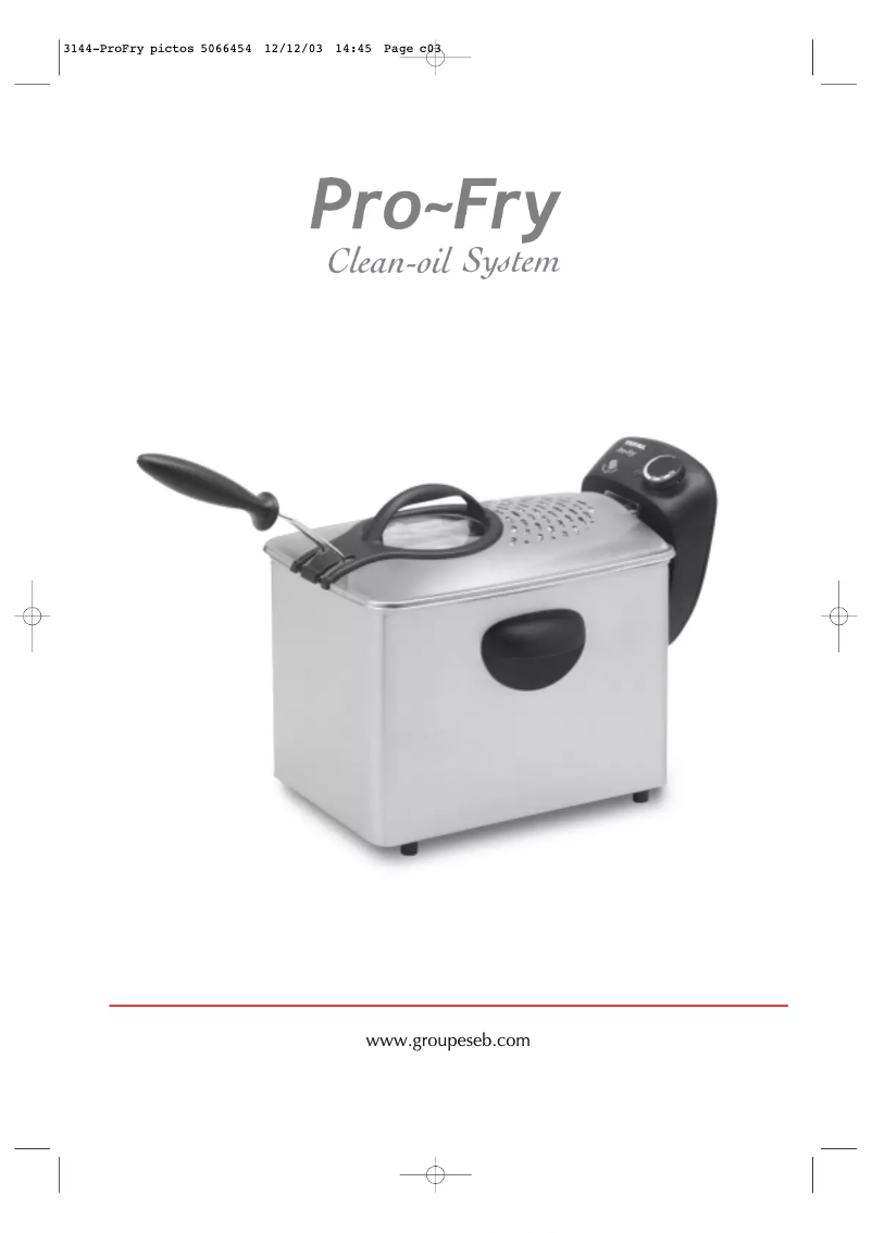 Page n°1 - Manuel utilisateur Tefal Pro-Fry FR400831