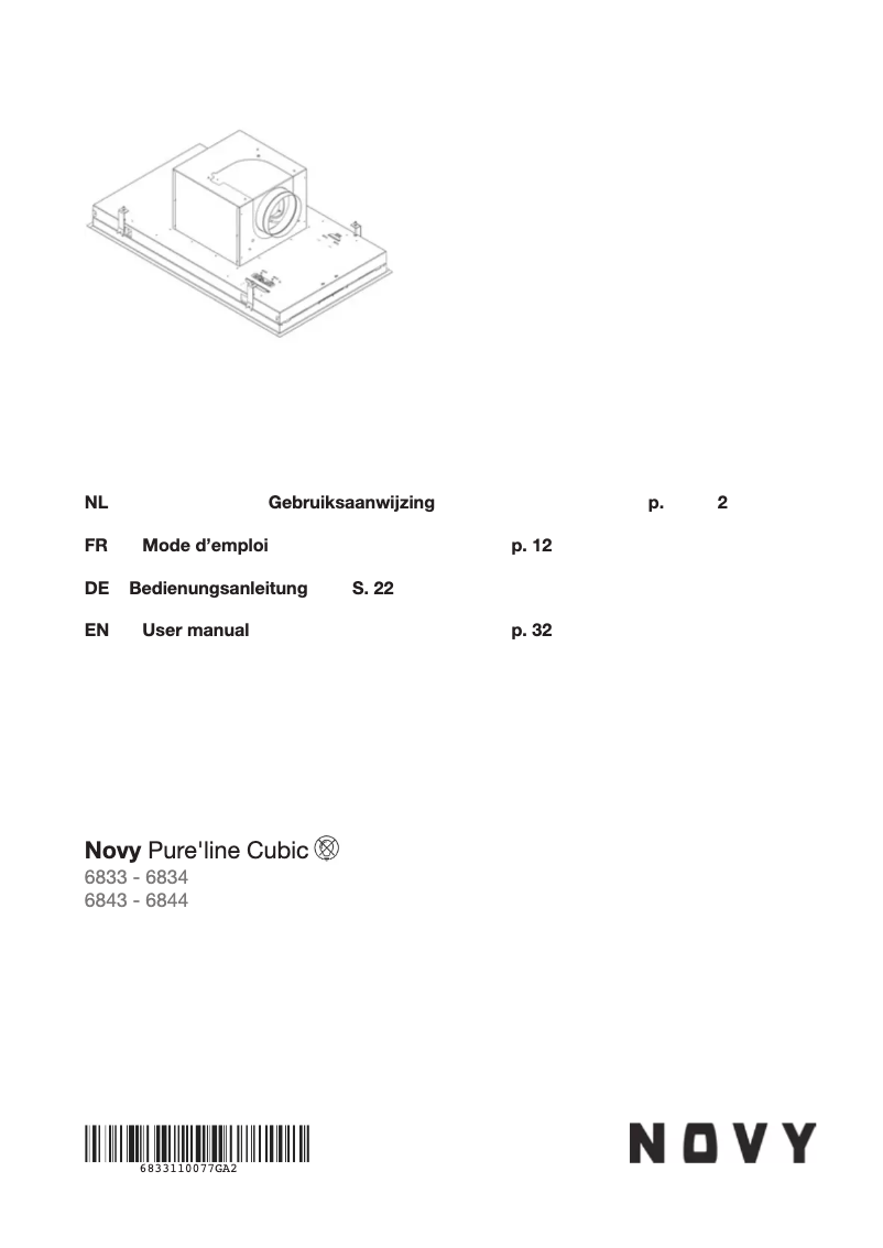 Page 1 de la notice Manuel utilisateur Novy Pure'line 6844
