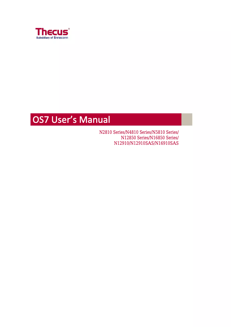 Page 1 de la notice Manuel utilisateur Thecus N4810