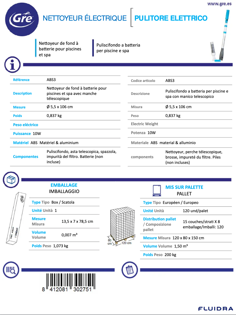 Page n°1 - Fiche technique Gre ABS3
