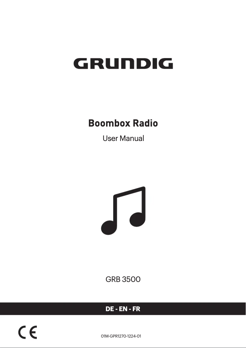 Page n°1 - Manuel utilisateur Grundig GRB 3500