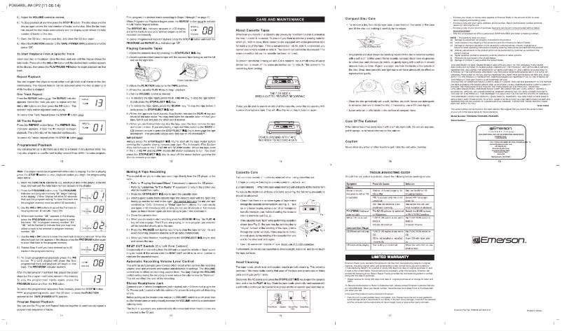 Page n°1 - Manuel utilisateur Emerson PD6548SL