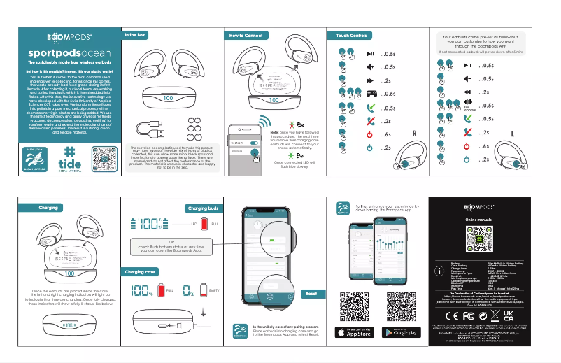 Image de la première page du manuel de l'appareil Sportpods Ocean