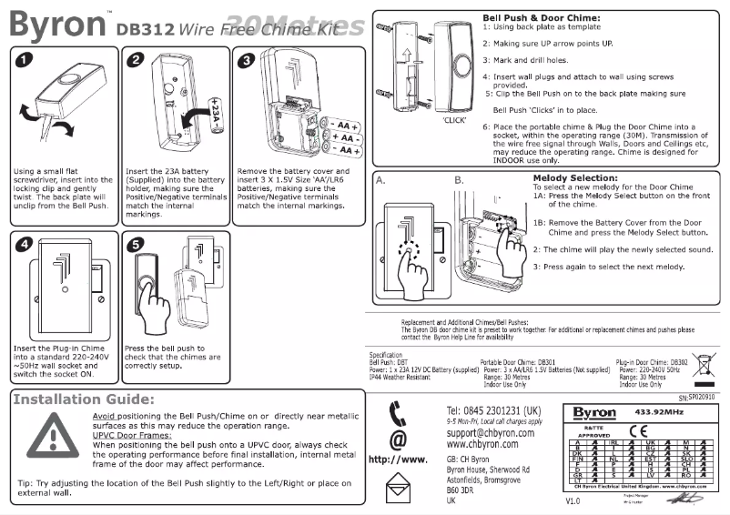 Image de la première page du manuel de l'appareil DB312
