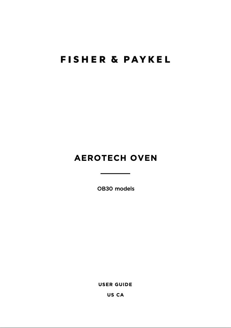 Page n°1 - Manuel utilisateur Fisher & Paykel OB30SCEPX3N