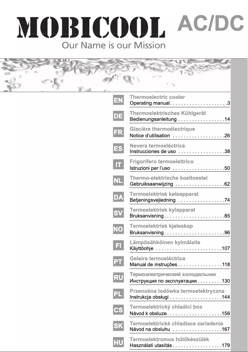 Page n°1 - Manuel utilisateur Mobicool W38 AC/DC