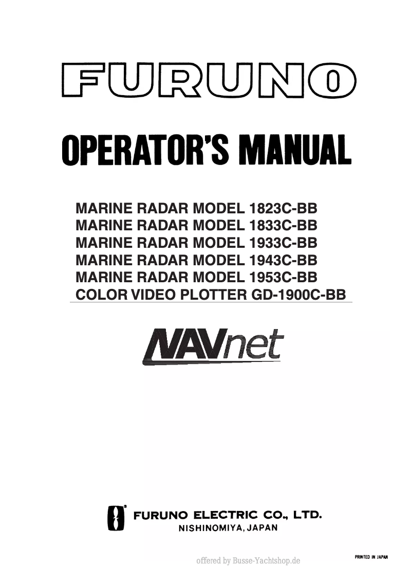 Page n°1 - Manuel utilisateur Furuno 1953C-BB