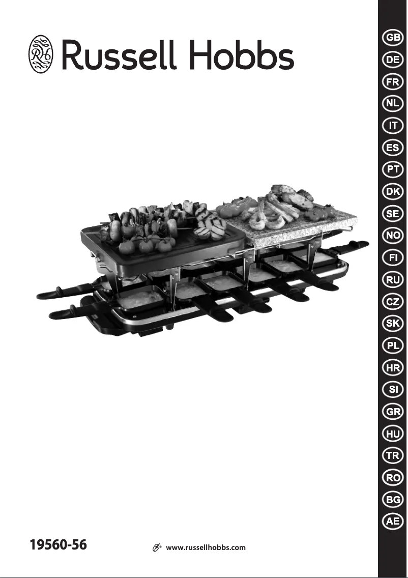 Page 1 de la notice Manuel utilisateur Russell Hobbs Classics Raclette 19560-56