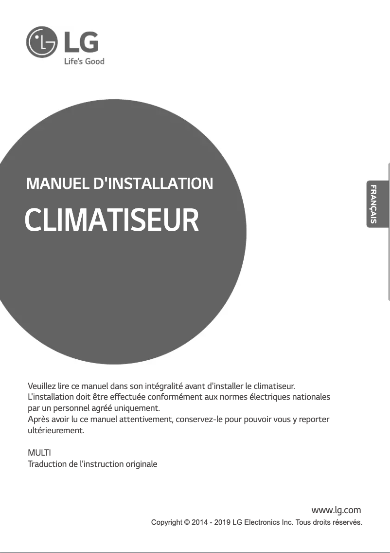 Page n°1 - Guide d'installation LG A5UW30GFA2
