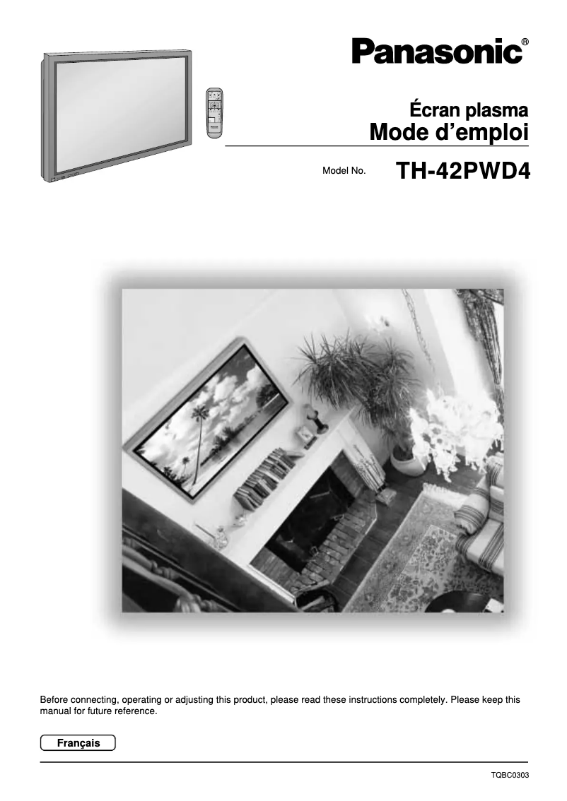 Page 1 de la notice Manuel utilisateur Panasonic TH-42PWD4RY