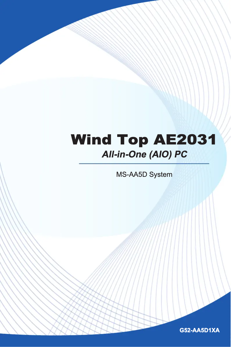 Page n°1 - Manuel utilisateur MSI Wind Top AE2031