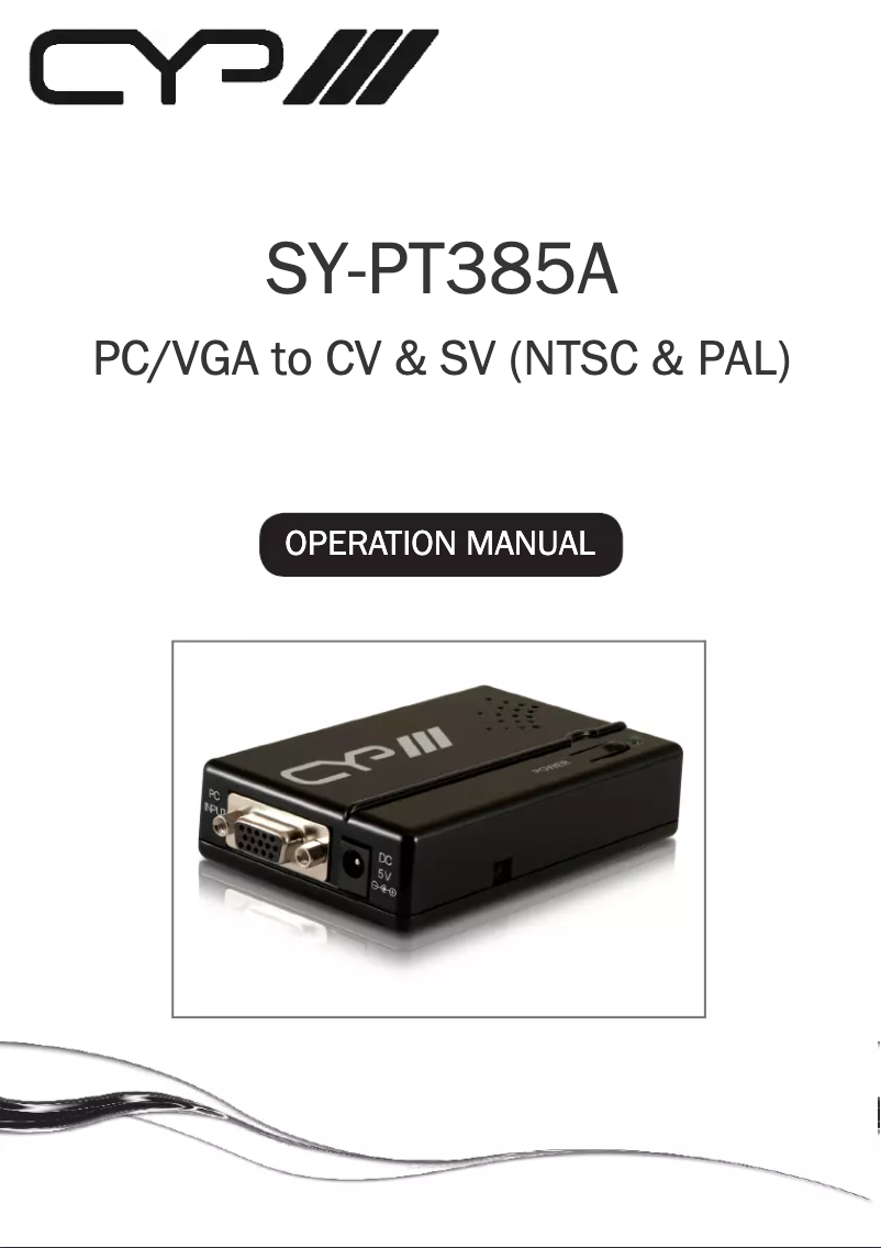 Page 1 de la notice Manuel utilisateur CYP SY-PT385A