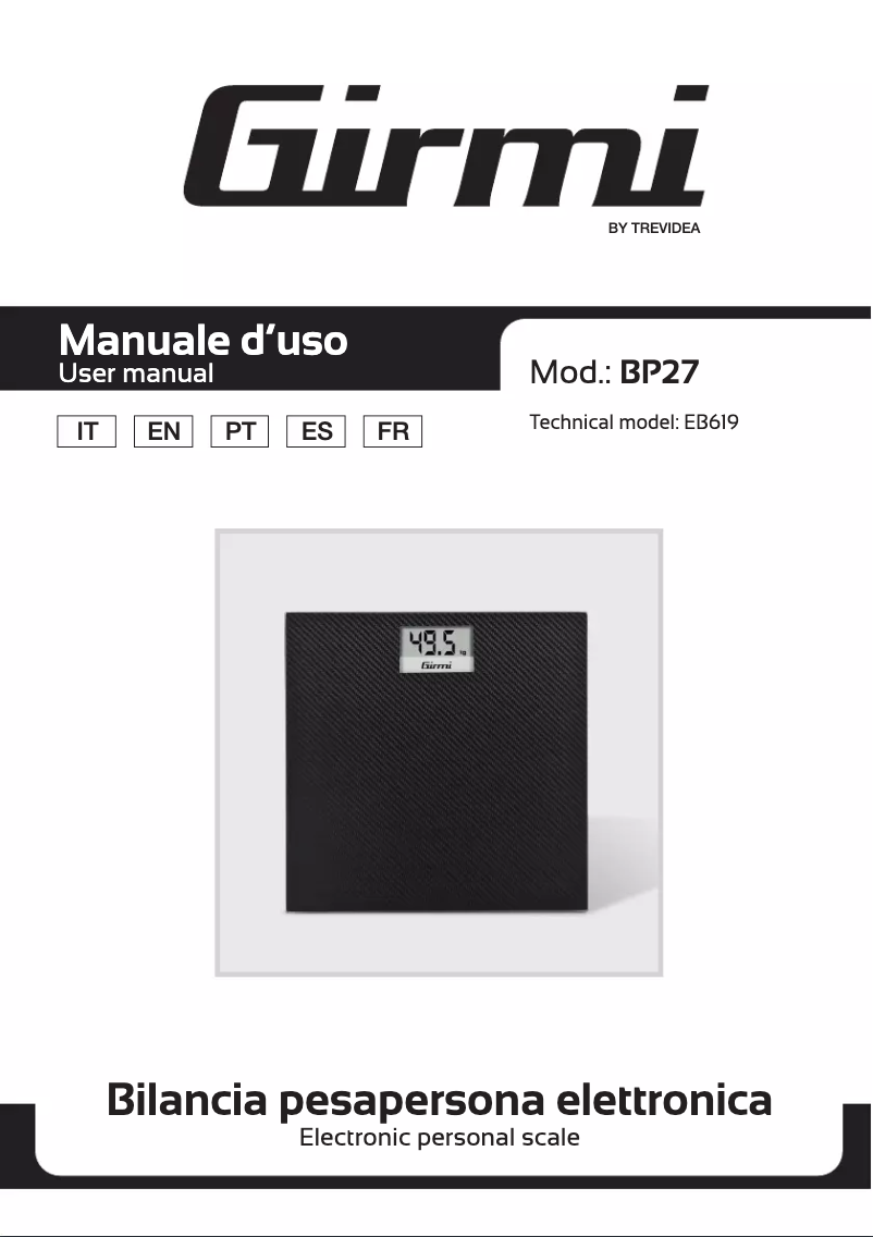 Page n°1 - Manuel utilisateur Girmi BP27