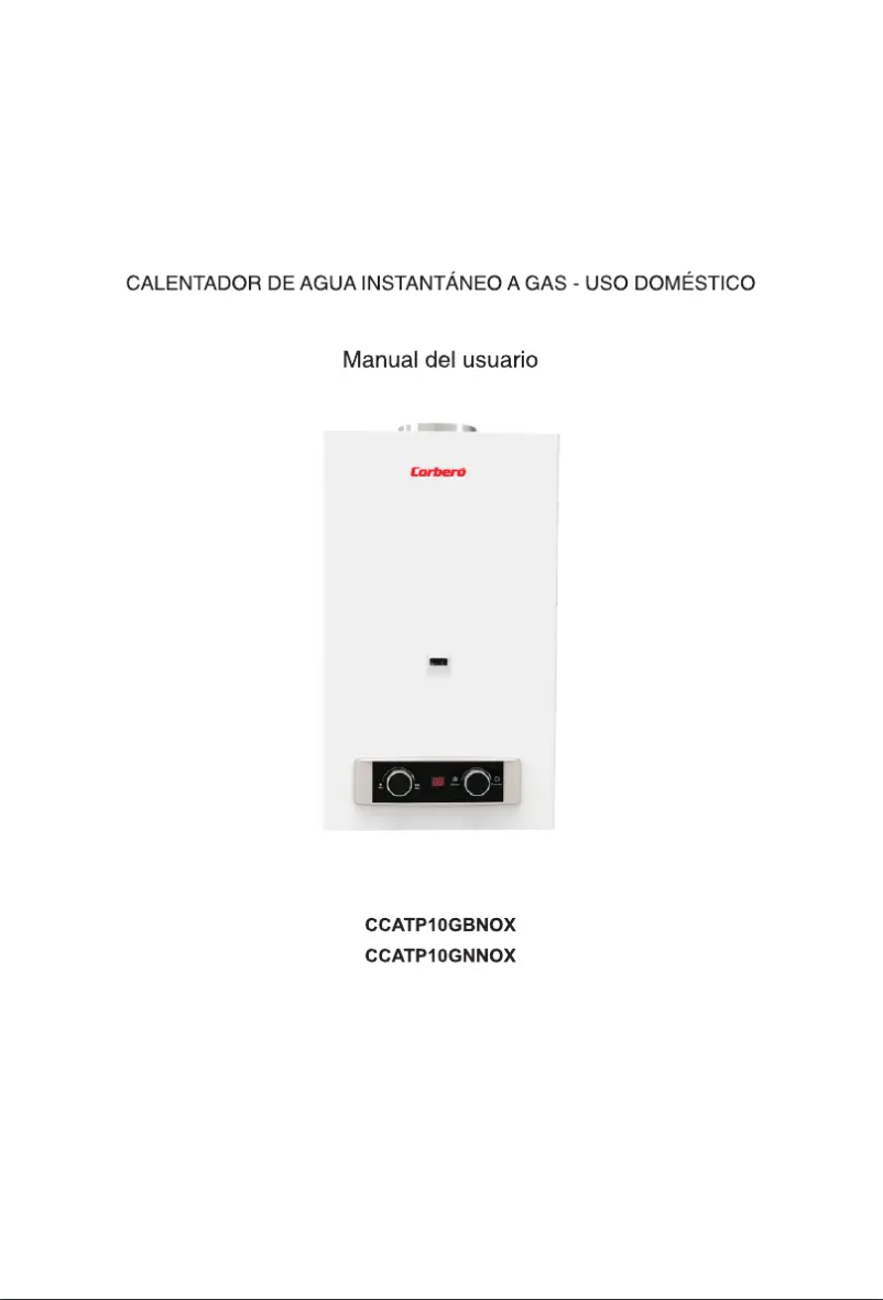 Page 1 de la notice Manuel utilisateur Corbero CCATP10GNNOX