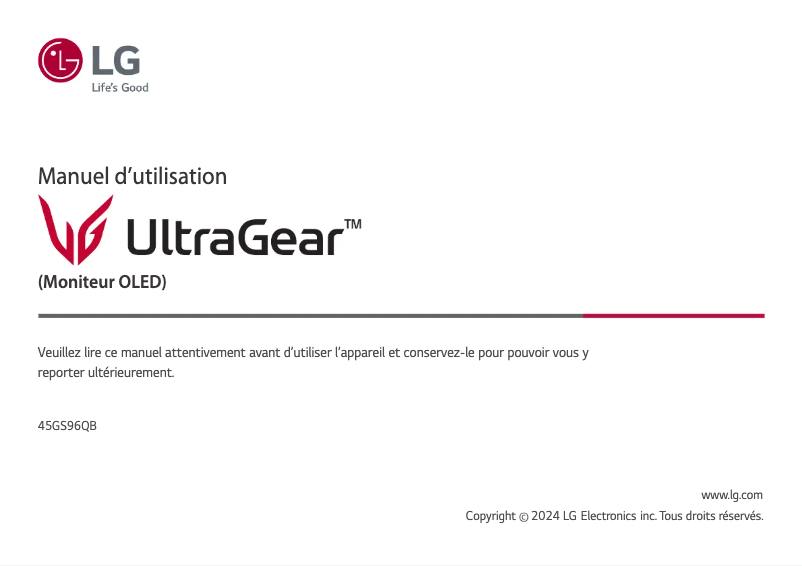 Page n°1 - Manuel utilisateur LG UltraGear 45GS96QB