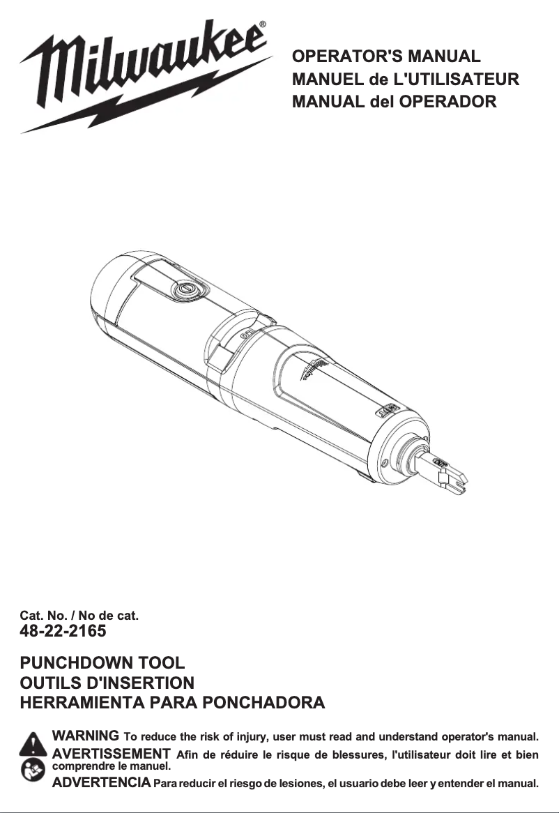 Page 1 de la notice Manuel utilisateur Milwaukee 48-22-2165
